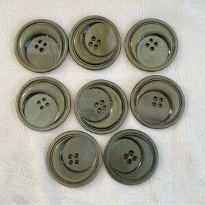 Set of 8 LARGE Art Deco Coat Buttons Circa 1940